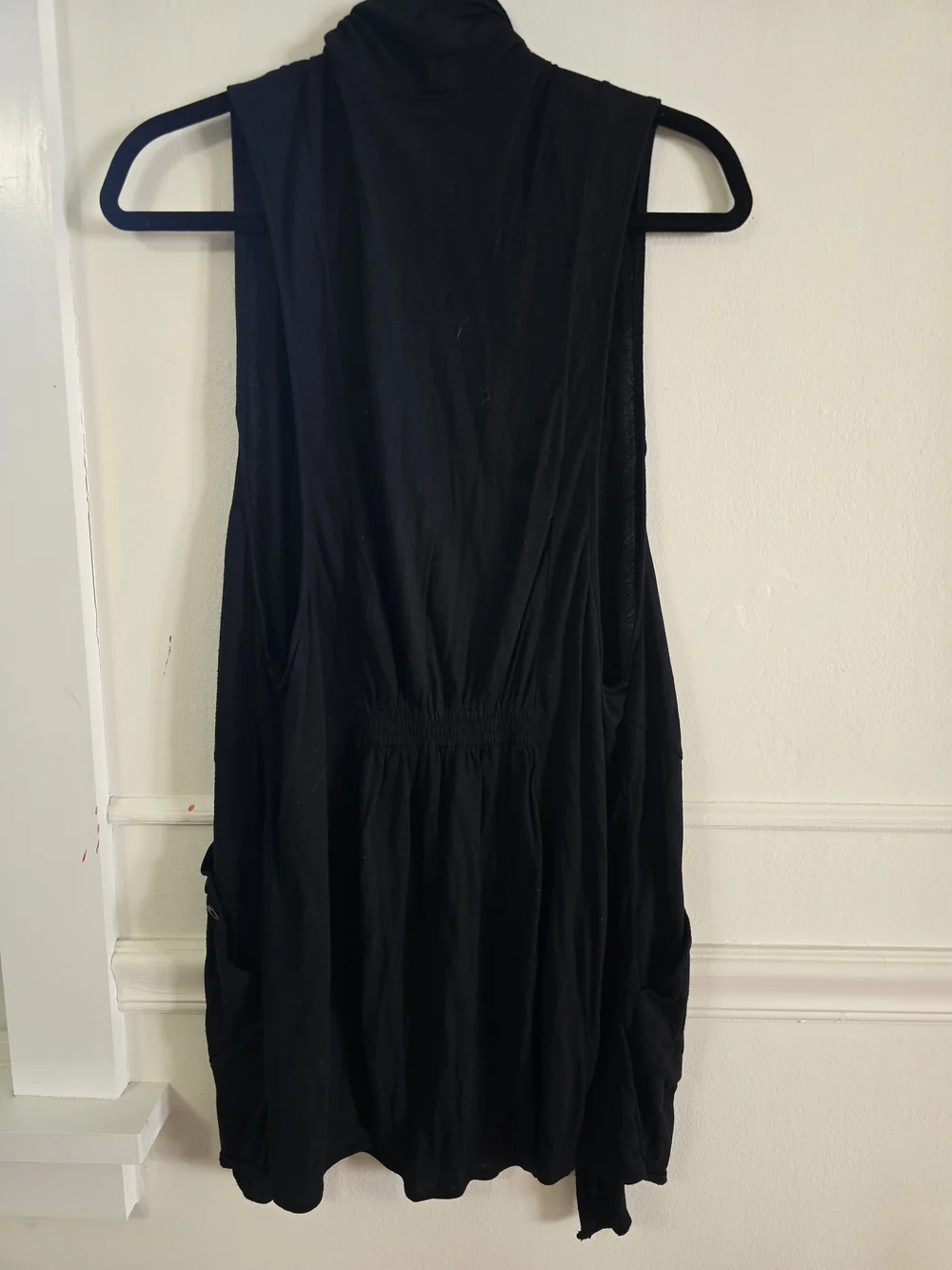 Free People Black Sleeveless Draped Vest